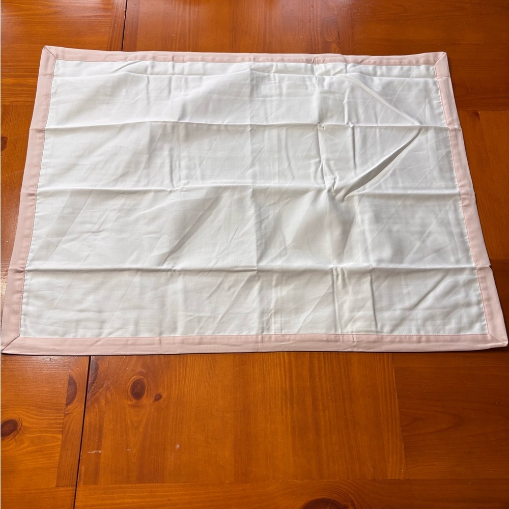 Serena & Lily Border Frame Sateen Sham White Pink Sand Standard Size 1 Sham